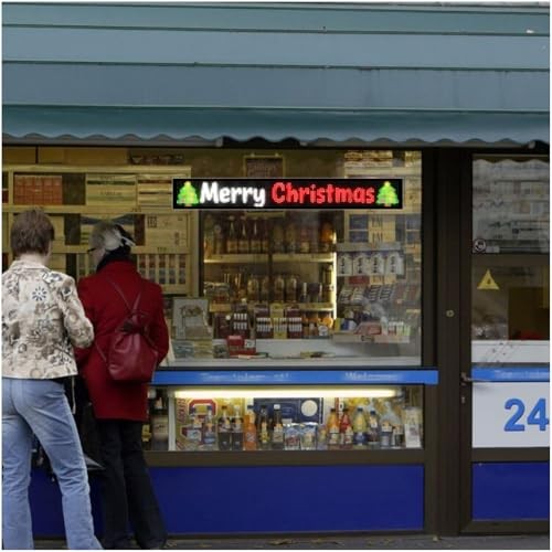 Large Programmable Indoor Windows LED Signs, P10 Resolution LED 58"x 8"