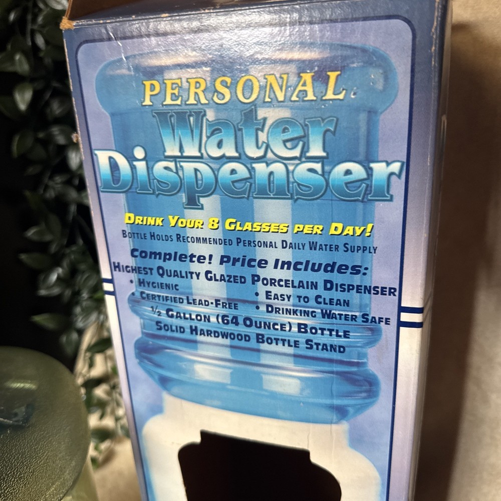 Water Crock Solid Ceramic Porcelain Dispenser 64 Oz Personal Tabletop Display