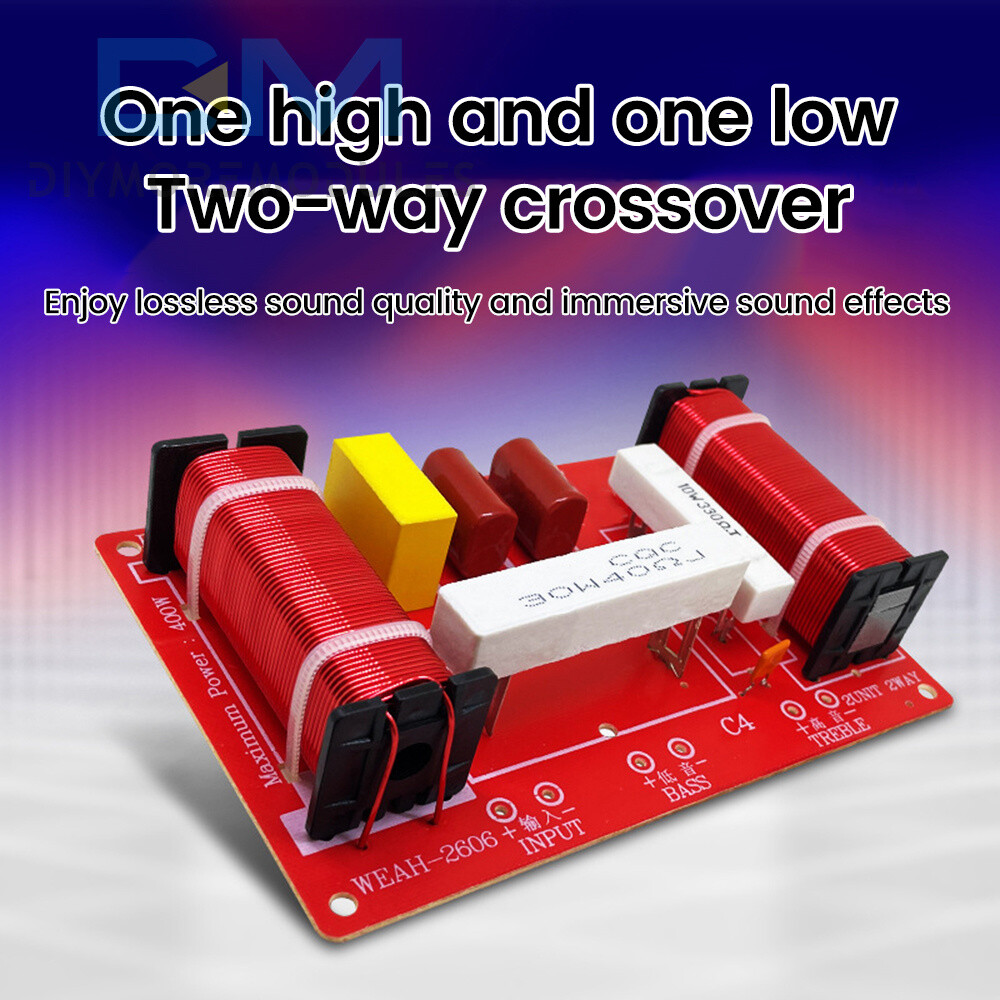 Adjustable 2 Way Crossover Filter Universal Audio Speaker Frequency Divider 400W