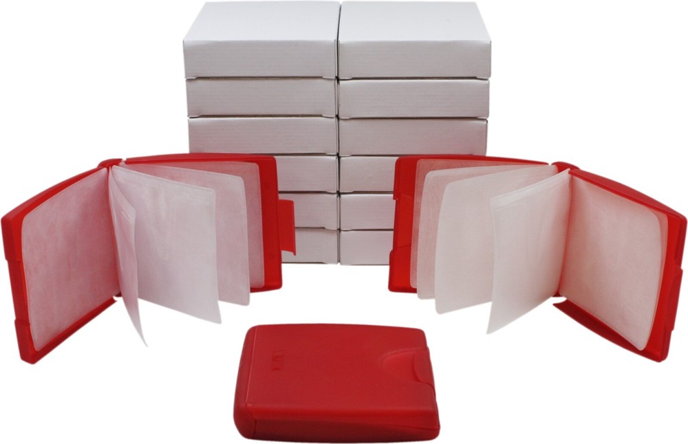 (15) Red 12 Disc Capacity Clamshell Translucent CD DVD Storage Case CDBR12RE