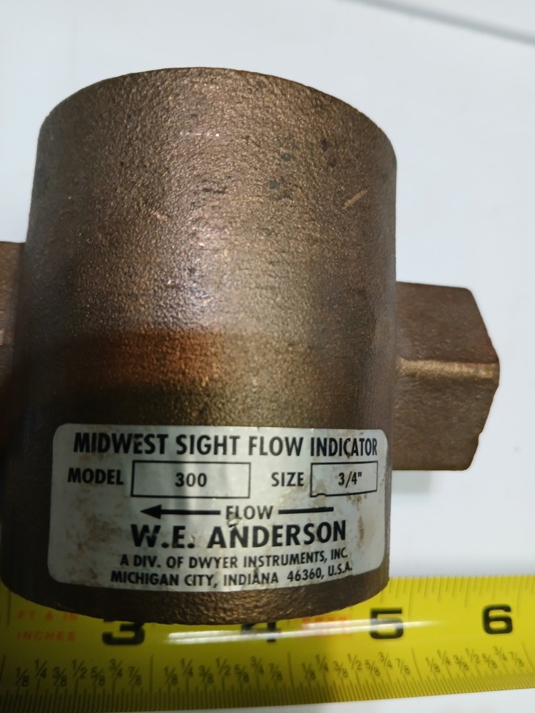 W.E Anderson Midwest Sight Flow Indicator Mod. 300 Size 3/4 inch