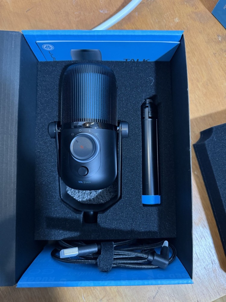 JLab Talk USB Microphone 4 Pattern Modes Quick Mute Volume Gain Controls Black