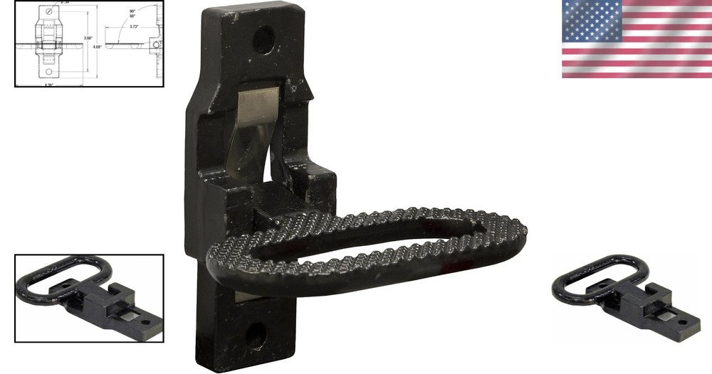 Folding Safety Step & Handle for Trucks RVs with Black E-Coat, 90° Open