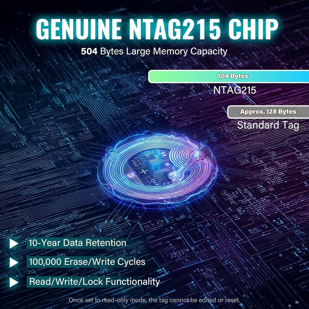 NTAG215 Waterproof NFC Tags 60 Pack Rewritable