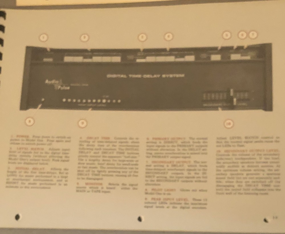 Original Collectible 1976 Model One Audio Pulse Digital Time Delay System