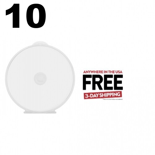 10 Clear Round ClamShell CD/DVD Case with Lock **1-3 DAYS