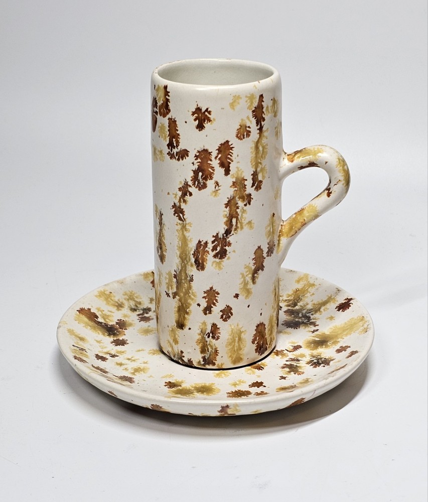 Decorative Ceramic Splatterware Cup And Saucer Home Decor Multicolor
