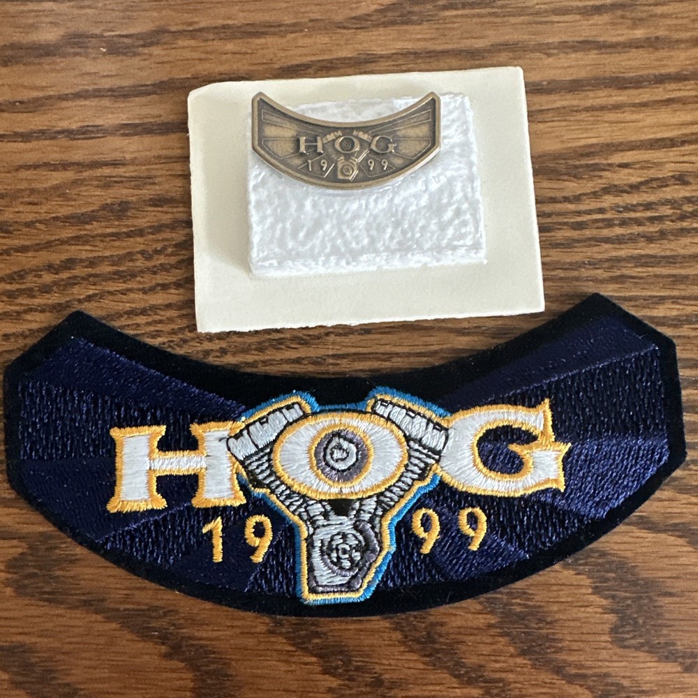 Harley Davidson Hog 1999 Patch And Pin Vintage