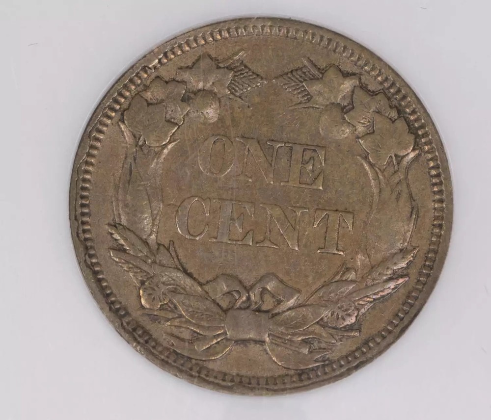 1858 Small Cents Flying Eagle NGC AU-53 Large Letters