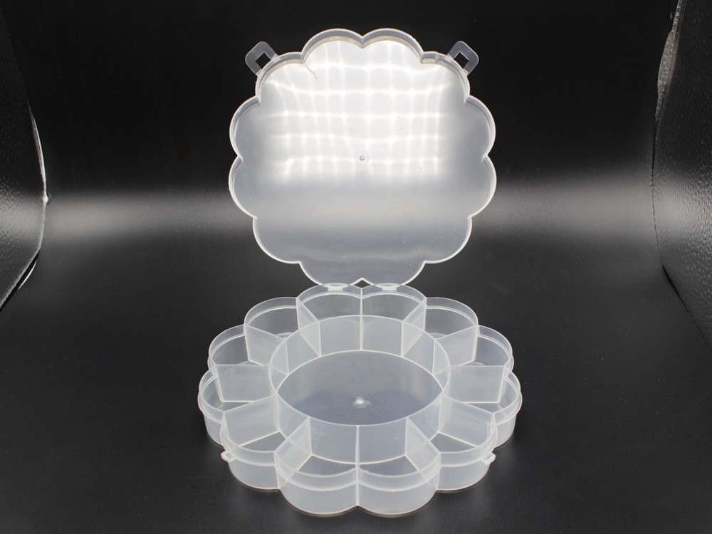 Clear Plastic Flower Box Case 13 compartments Beads Display Storage Container