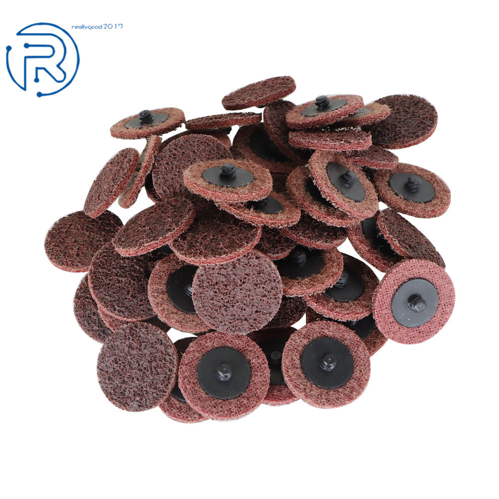 50Pcs 2Inch Medium Surface Conditioning Discs Roll Lock Grinder Sanding Pads