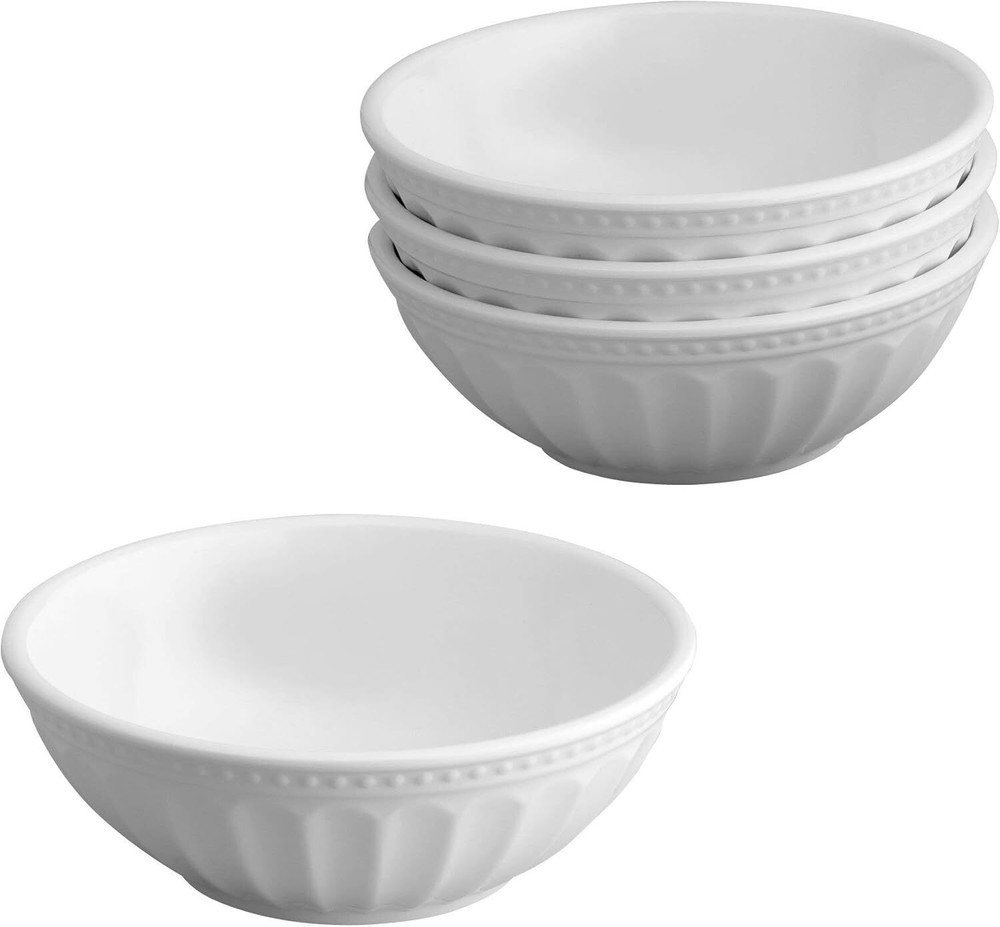 UPware 12-Piece Melamine Dinnerware Set, Includes Dinner Plates, Salad White