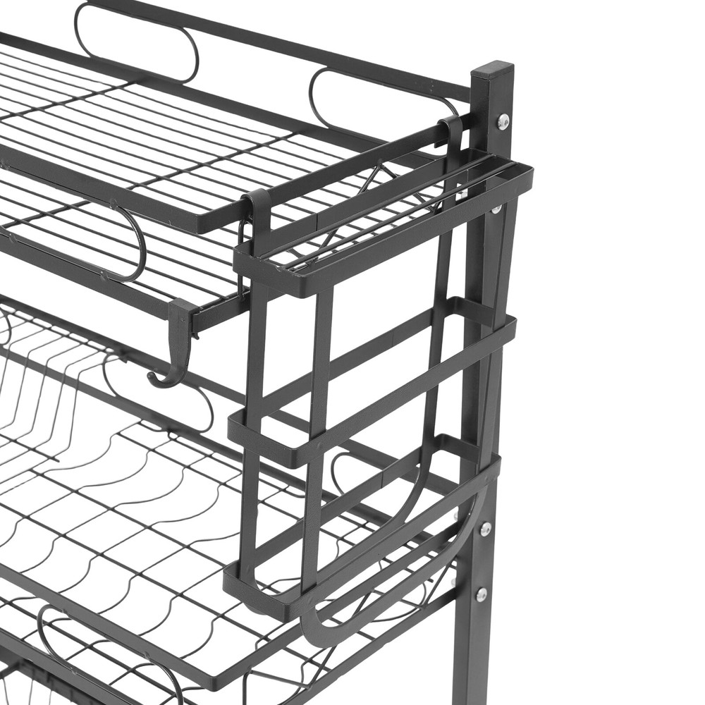 2-tiers Adjustable Large 24.4'' Dish Drying Rack Large Drainage Over-the-sink