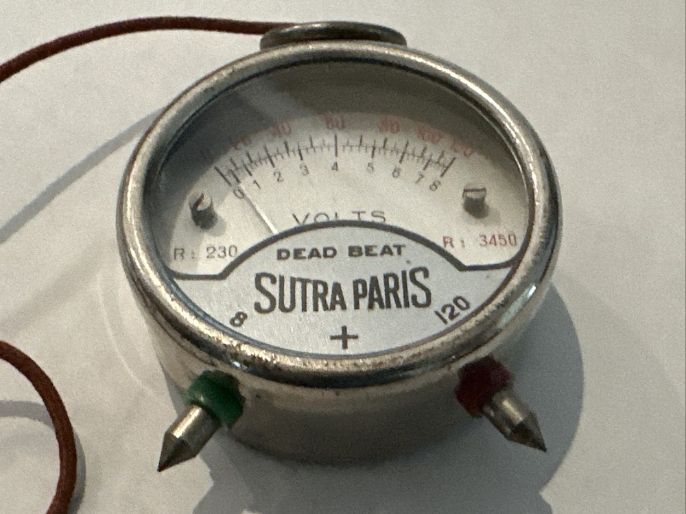 Vintage Sutra Paris Dead Beat Voltmeter Untested Collectable Steampunk