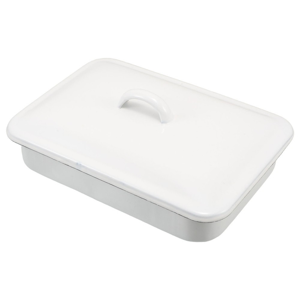 Enamel Baking Pan Enameled Roasting Dishwasher Safe Roaster with Lid
