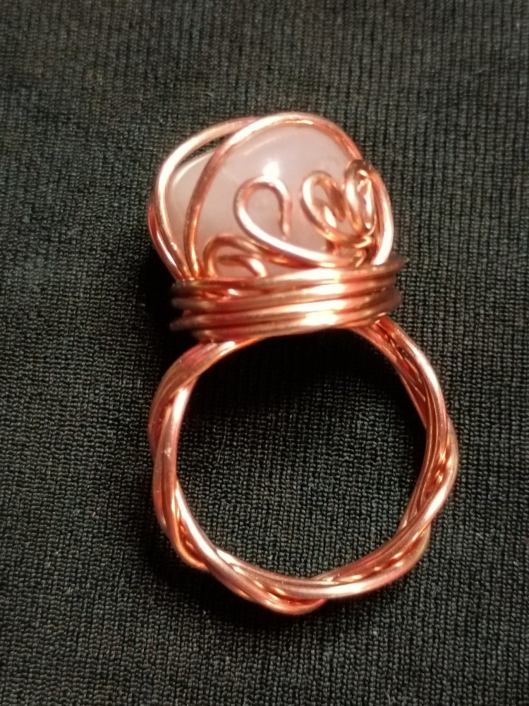 Ring Handmade Gemstone Ring Rose Quartz Size 10 Item #2620