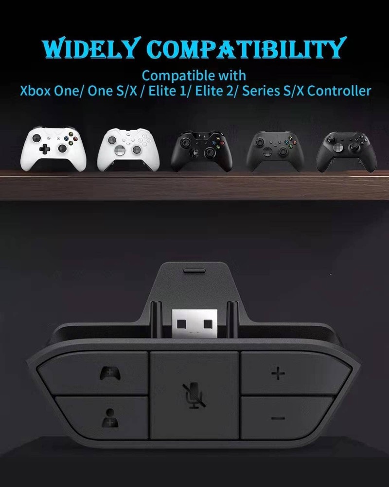 Headset Adapter for Xbox Controller, Mic One/One black