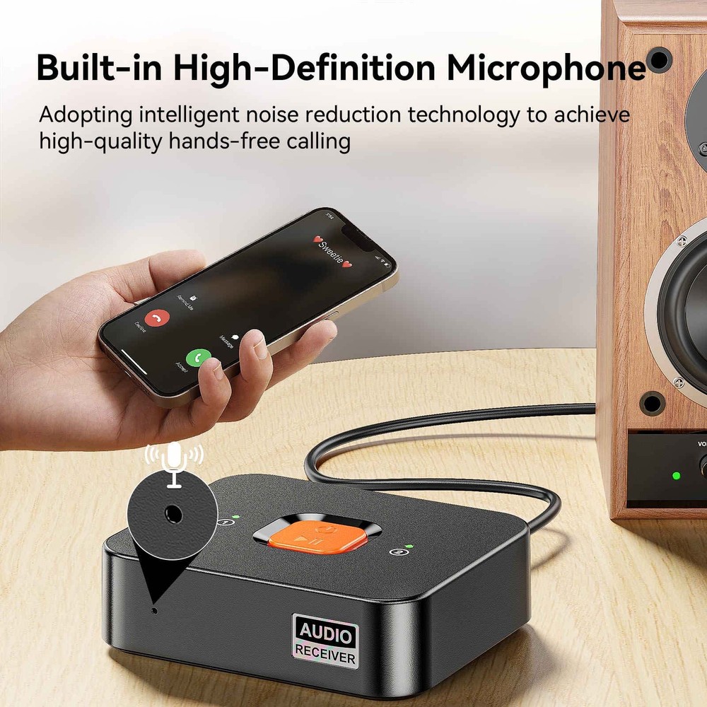 Dual Link Bluetooth 6.0 Audio Receiver Wireless Adapter 3.5mm Jack RCA Output