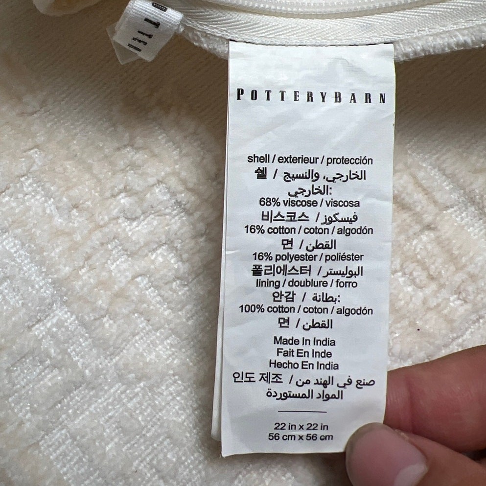 Pottery Barn 100% Cotton Cream Pillow Covers