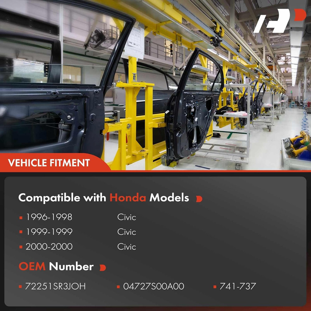 Power Window Regulator with Motor for 1996-2000 Honda Civic Front Left