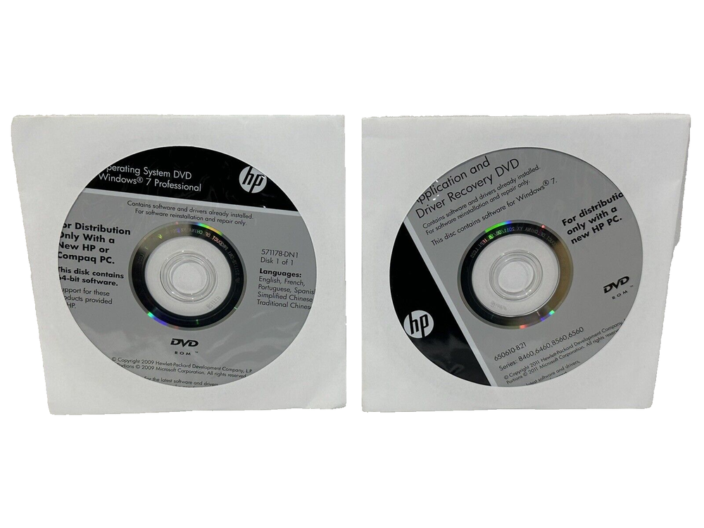 New Sealed HP Compaq Operating System Windows 7 Pro Application Driver DVD 64bit