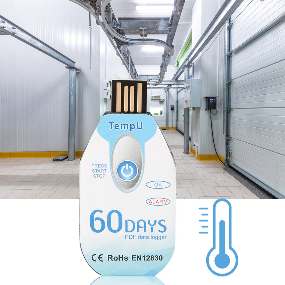 Temperature Data Logger Single Use PDF Report USB Ports 10000 Points