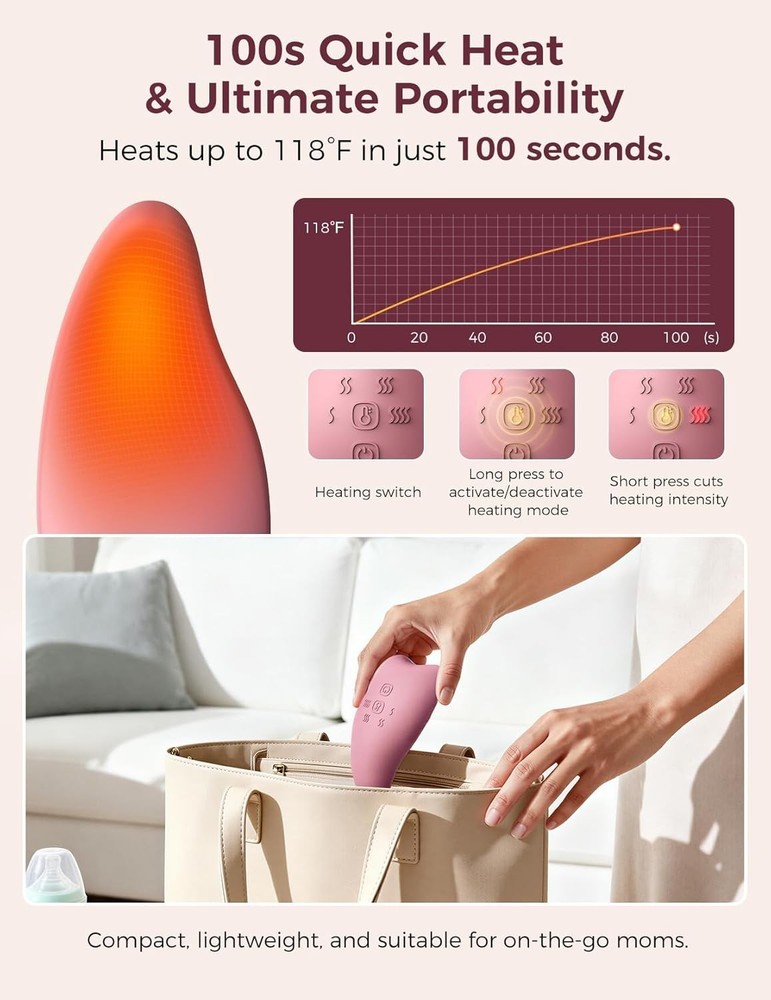 Efficient A1Pro Lactation Massager - Smart Memory & 8 Vibration Modes for Moms