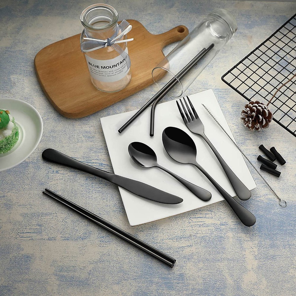 Portable Travel Utensils, Reusable Silverware with Case for Fixing Tableware,...