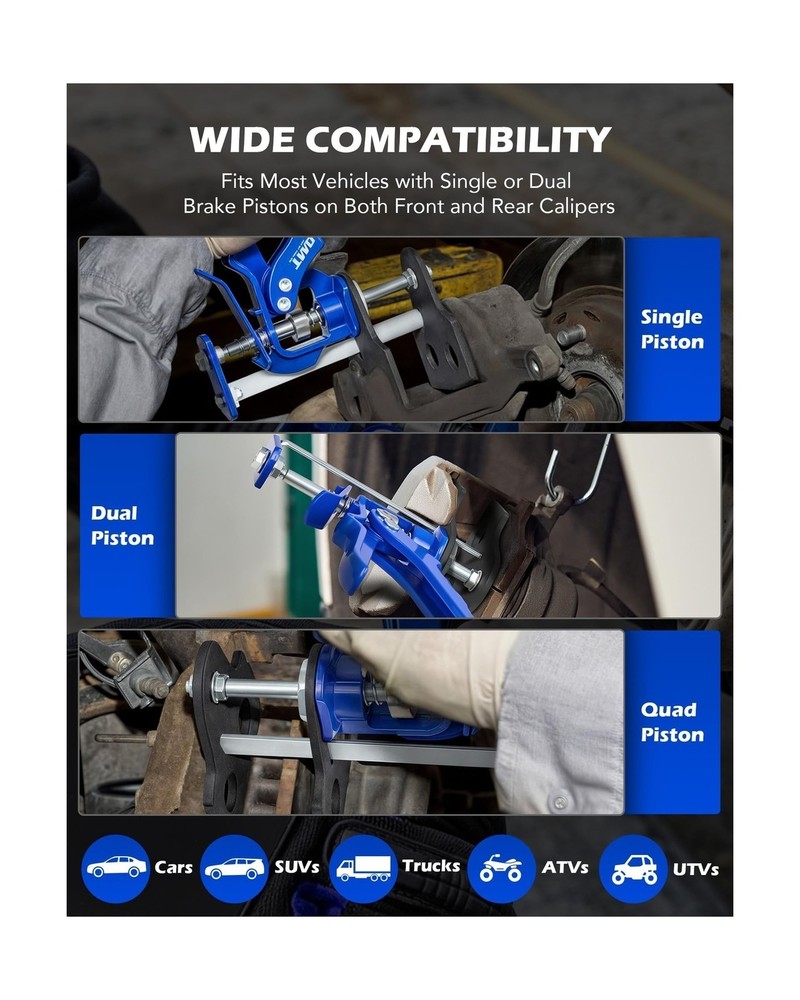 Orion Motor Tech Caliper Piston Compressor Tool, Heavy Duty Brake Caliper Com...