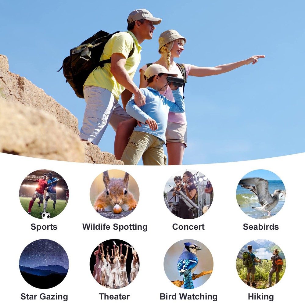 AHFLRITO Compact Binoculars, Lightweight Foldable Small Binoculars for Adults...