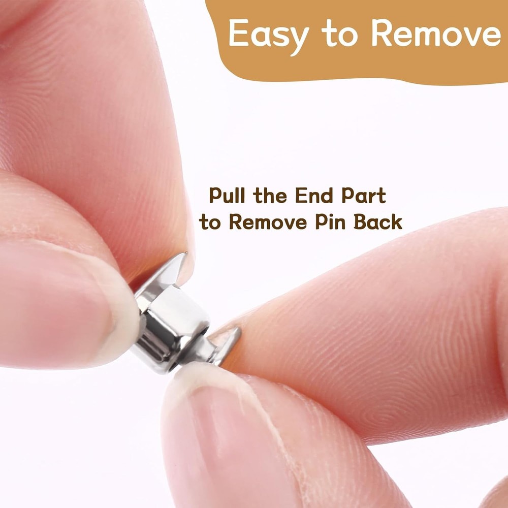 DECYOOL 100PCS Metal Locking Pin Backs, Keepers Clasp Backs Silvery