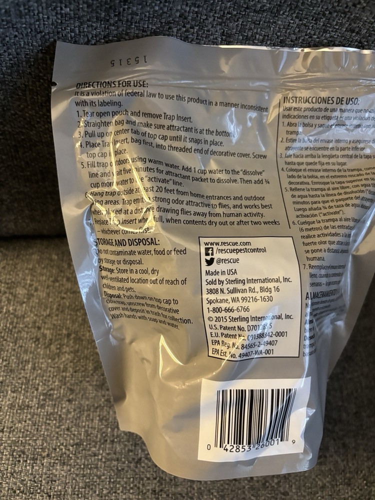Rescue OrnamenTrap fly trap refill insert
