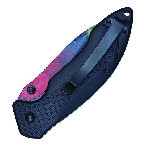 Assisted Open Pocket Knife Galaxy Design Red