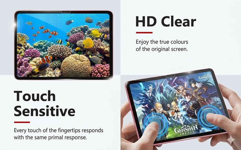 TiKeDa Screen Protector for iPad A16 2025 11th/10th 11th/10th, Clear