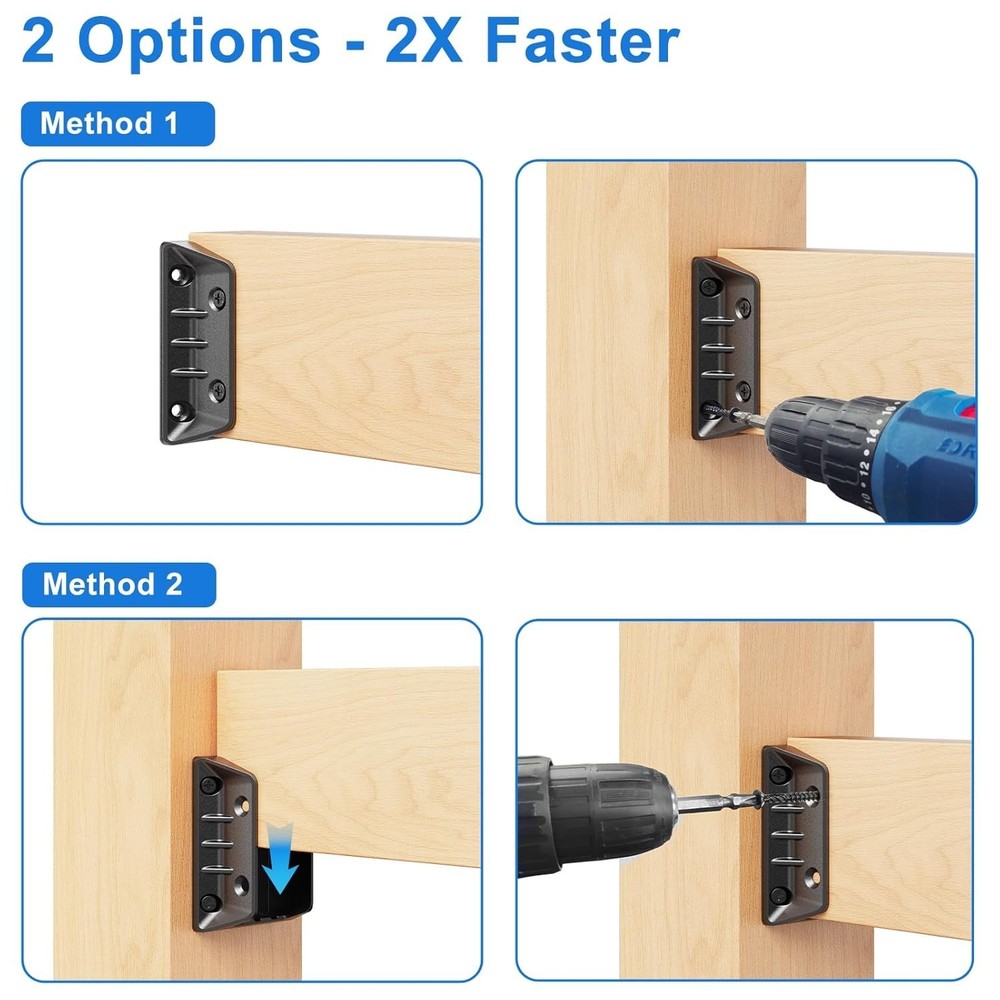 40 Pack Aluminum Deck Railing Brackets for 2x4 Handrail Connectors