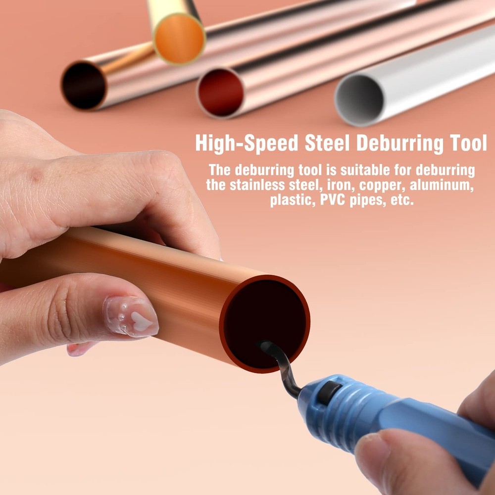 8PCS Copper Pipe Cutter Expander Drill Bit Tools Set Swaging HVAC Deburring US
