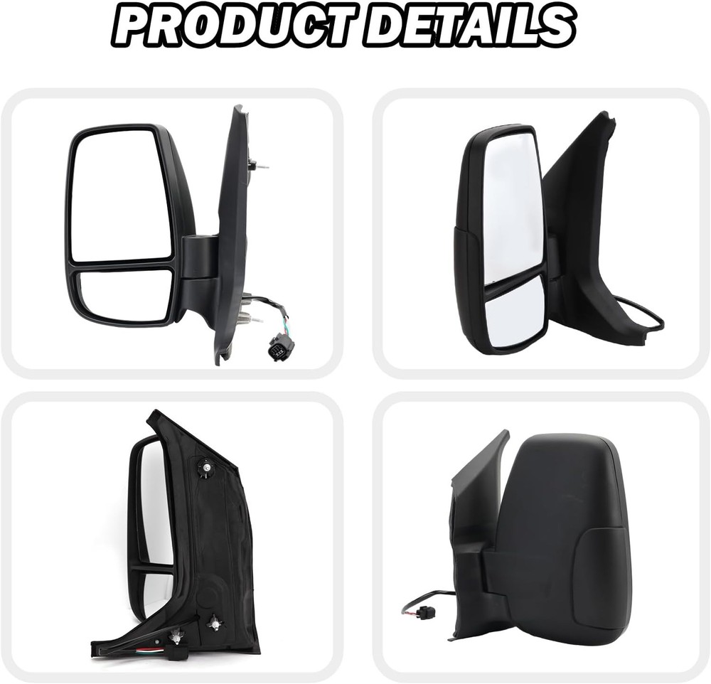 Driver Side Mirror,Mirror Assembly Compatible With 2015-2025 Ford Transit 150...