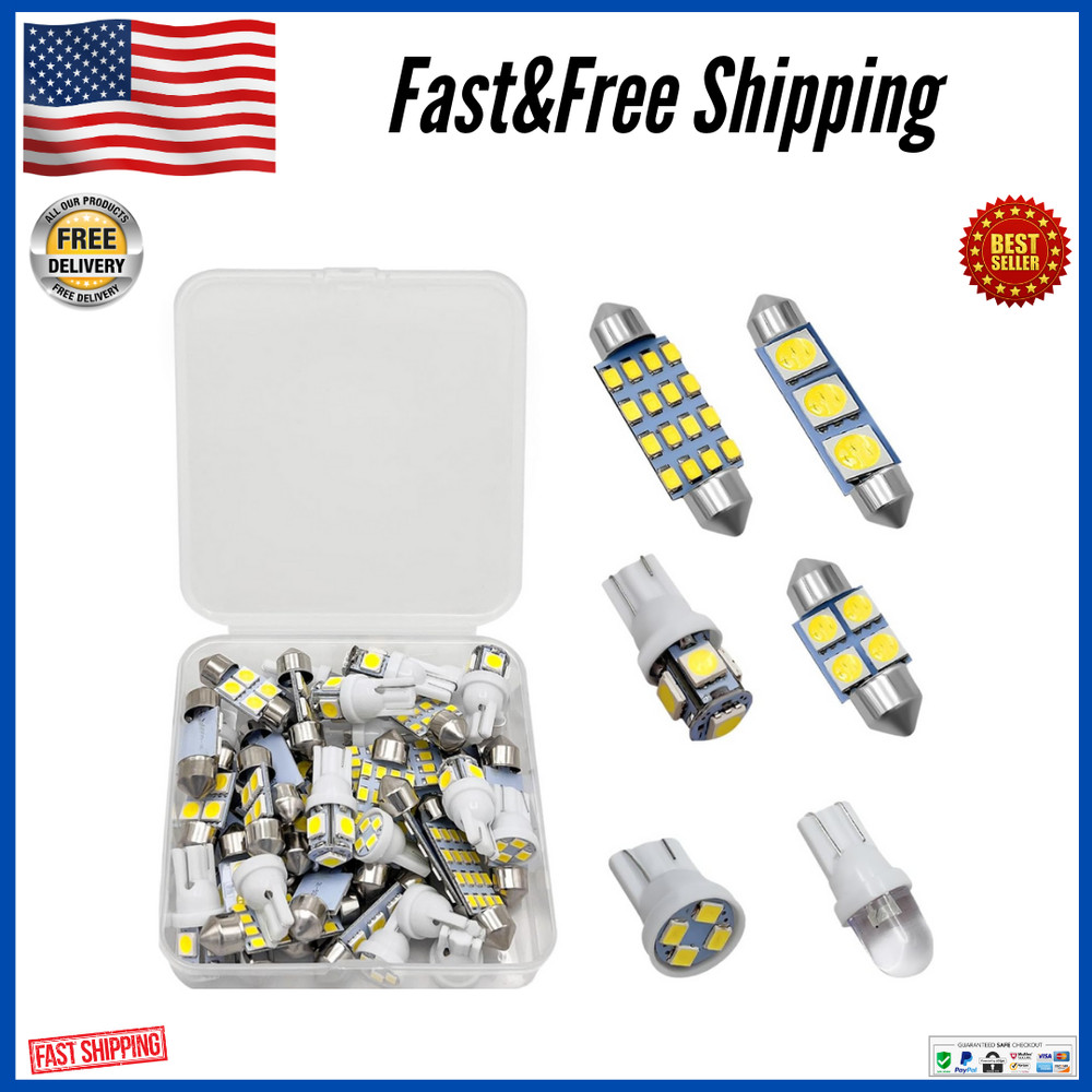 42PCS LED Interior Car Lights, Super Bright White Bulb Replacement Kit Set for D