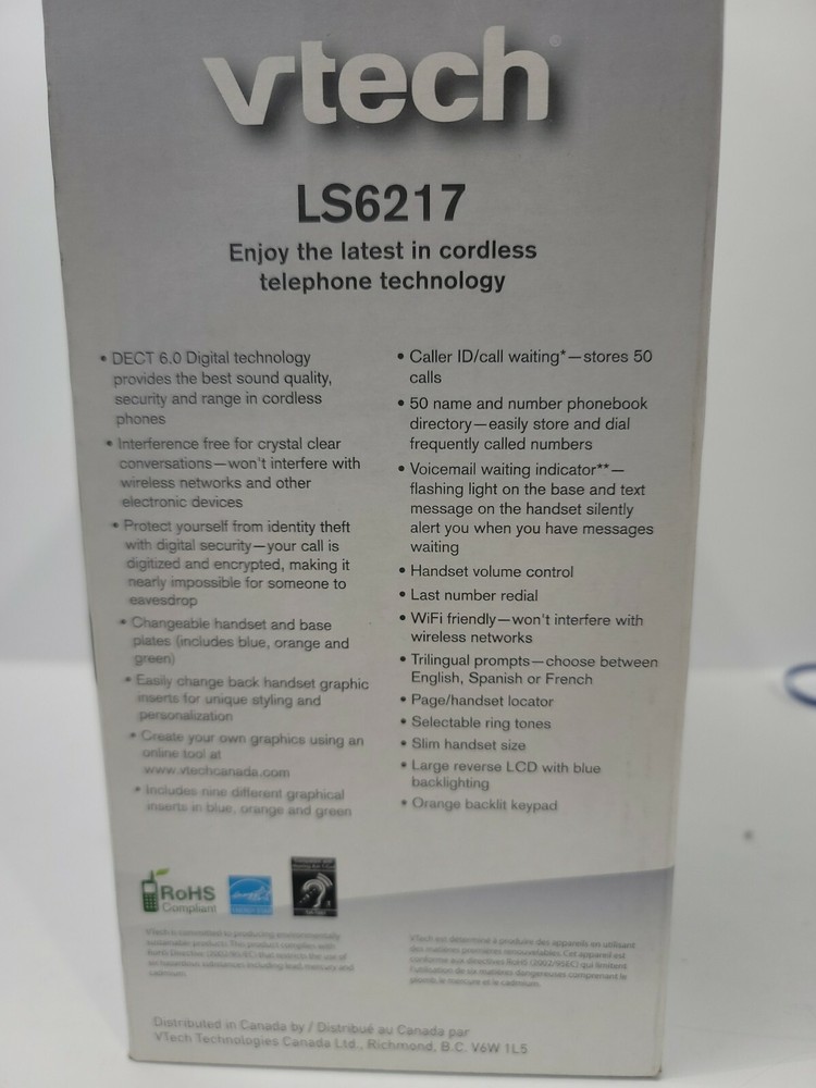 Vtech cordless phone customizable DECT 6.0 digital model LS6217
