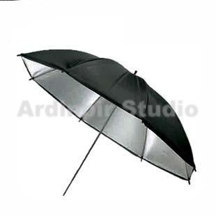43" Black Silver Studio Flash Lighting Umbrella