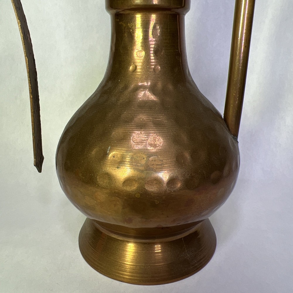 Vintage Middle Eastern Dimpled Brass Tea Pot Pitcher – Handcrafted
