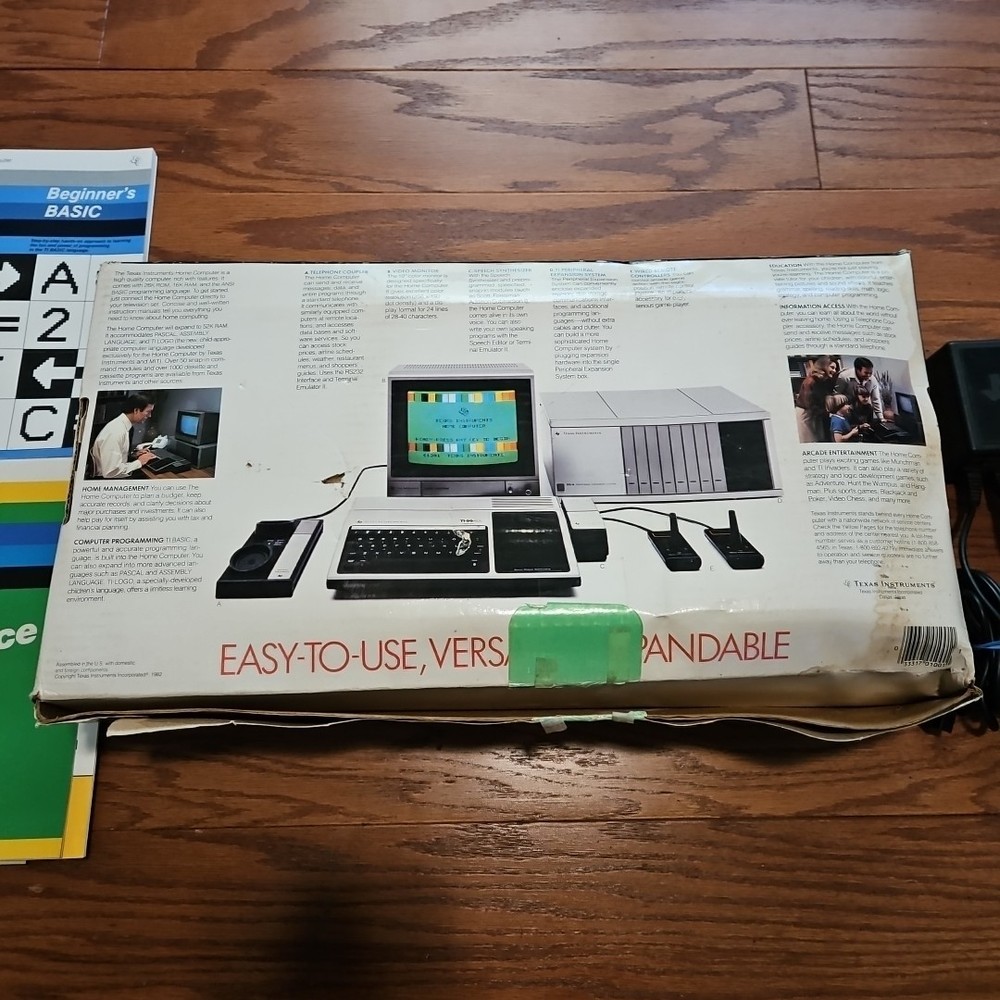 Texas Instruments Ti-99/4a Home Computer Console In Box With Cords Books