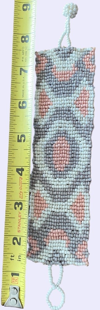 Handcrafted Pastel Beaded Bracelet With Loop & Knot Closure