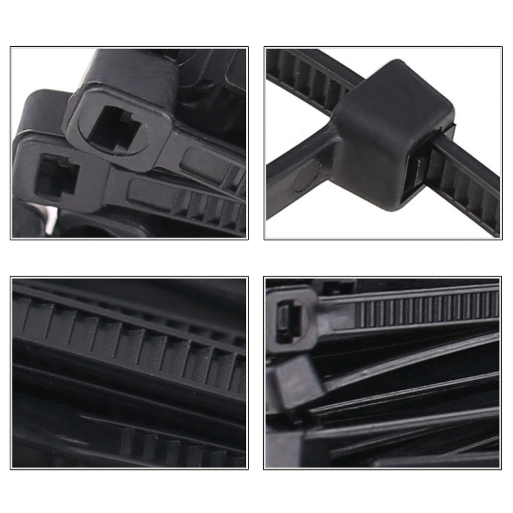 Nylon Plastic Cable Ties Zip Self-Locking Wraps Tie Various sizes White/Black