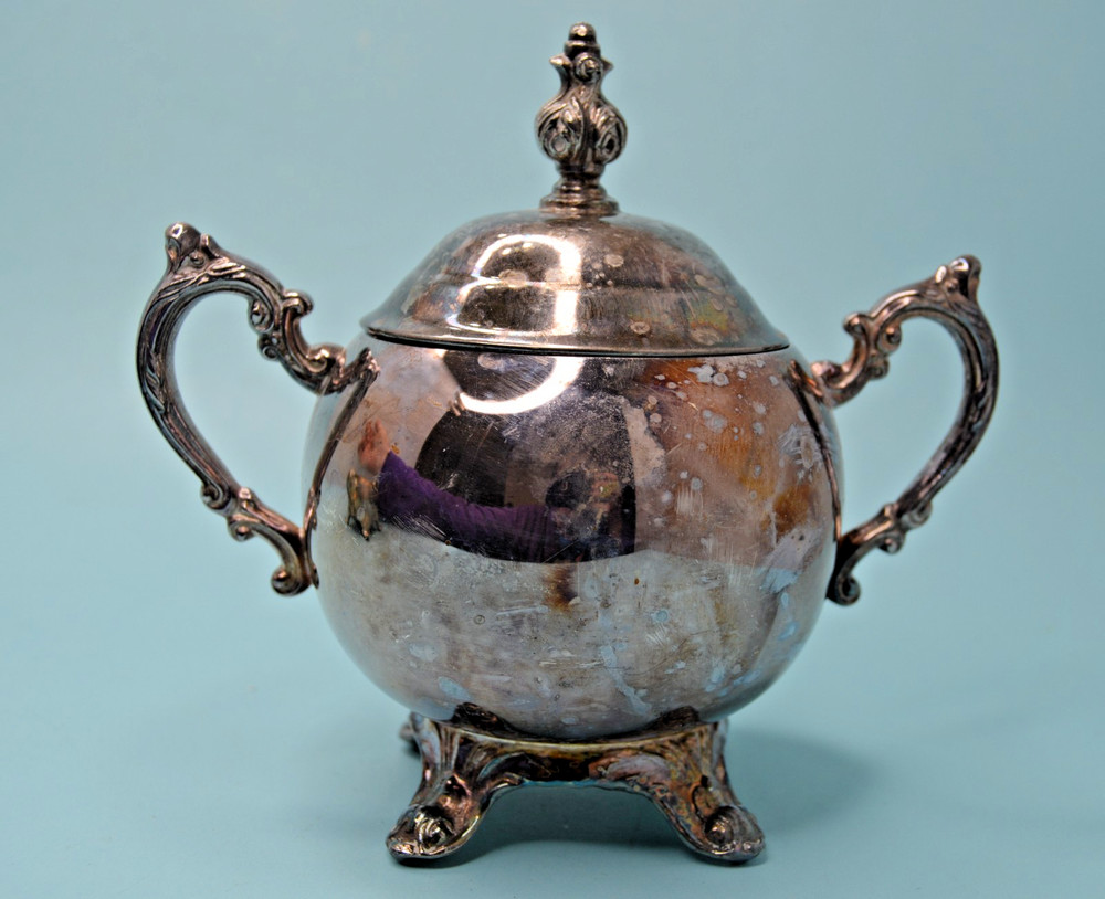F B Rogers silverplate Sugar bowl tarnished