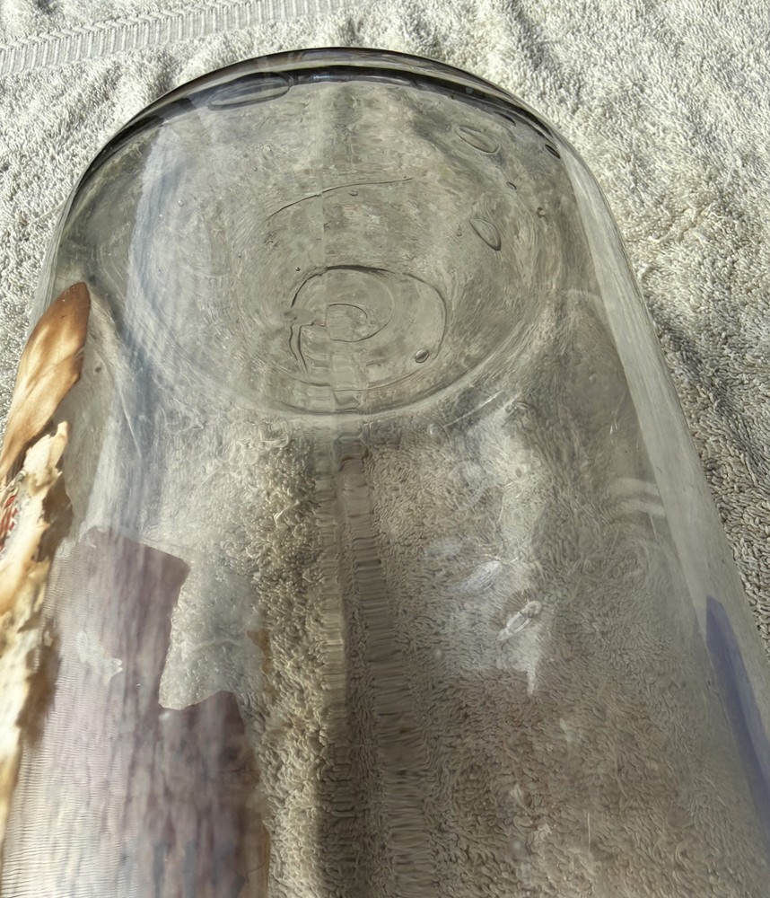 VINTAGE HAND BLOWN GLASS KETTLE WISKEY CONTAINER