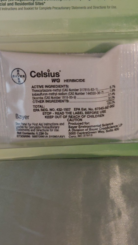 Celsius Herbicide - Single dose 0.226 oz Easy Mix Packet - Post Emergent