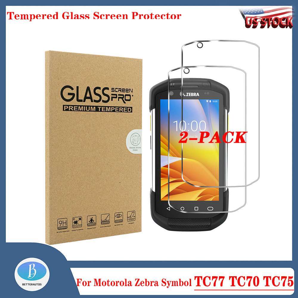 2-PACK Tempered Glass Screen Protector for  Zebra Symbol TC77 TC70 TC75