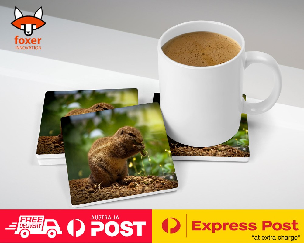 COASTER COFFEE DRINKING MAT|CUTE GOPHER BURROWING RODENT #3