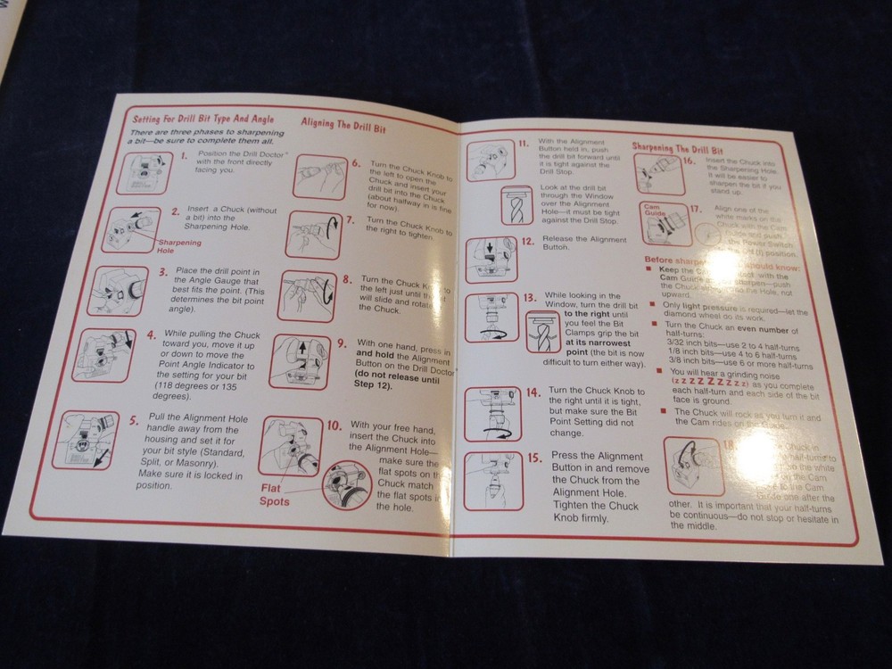 Drill Doctor Drill Bit Sharpener User's Guide & Reference Card Lot of 3 C470